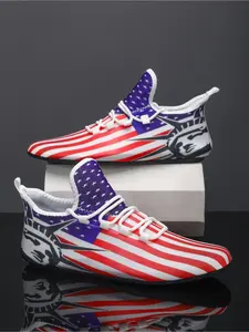 Independence Day men's flag print and Statue of Liberty print training shoes, soft, non slip, suitable for training