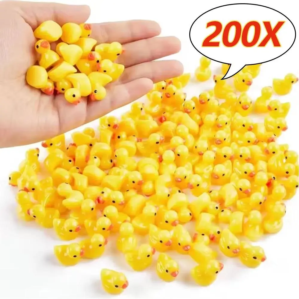 100/200Pc/set Mini Resin Ducks Tiny Duck Miniature Figures Bulk Little Duck Charms for Party, DIY Micro Landscape Decorations