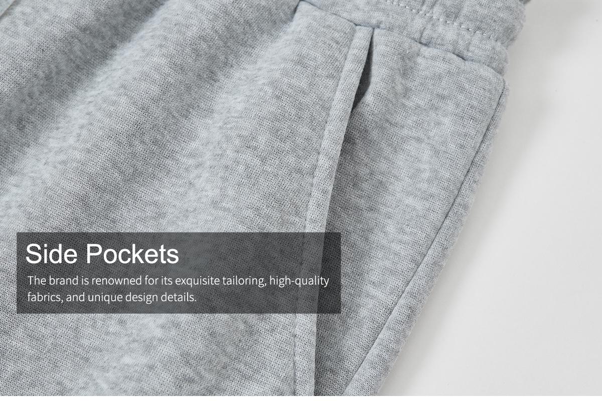 TJL Men's Regular Fit Solid Drawstring Waist Sweatpants, Casual Pocket Design Pants for Fall & Winter, Men's Trousers for Daily Wear, Yoga Training Pants, Casual Sports Pants solid drawstring waist sweatpants