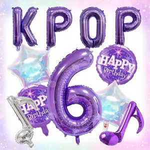 11 Piece Theme Party Balloons, 32 Inch Number Balloons 0-9, Birthday Balloons, Sparkly Stars, Party Decor, Photo Props