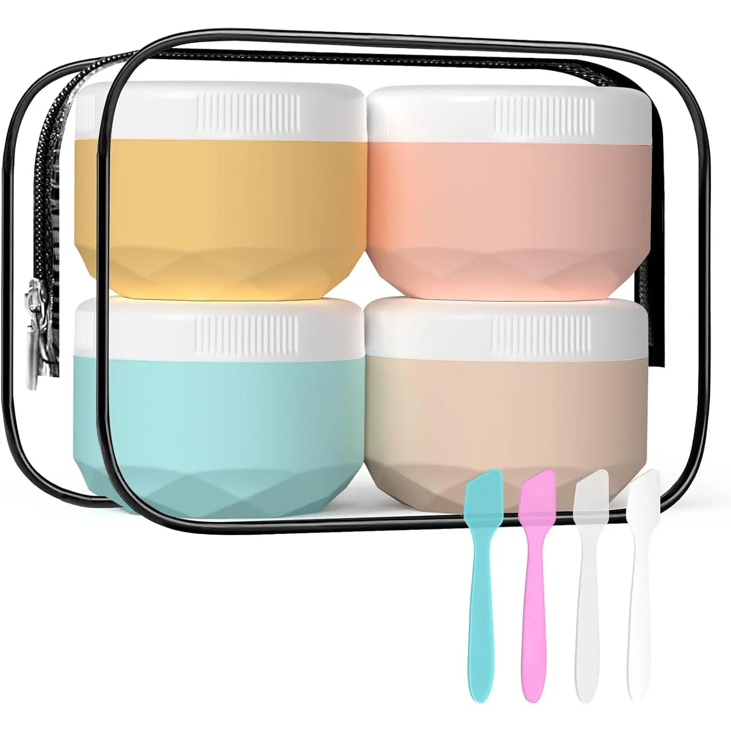 Travel Containers for Toiletries, 4-Pack TSA Approved  Jars (1.7oz) -  Leakproof  Containers for , Lotion, Skincare & Makeup with Bonus  Bag