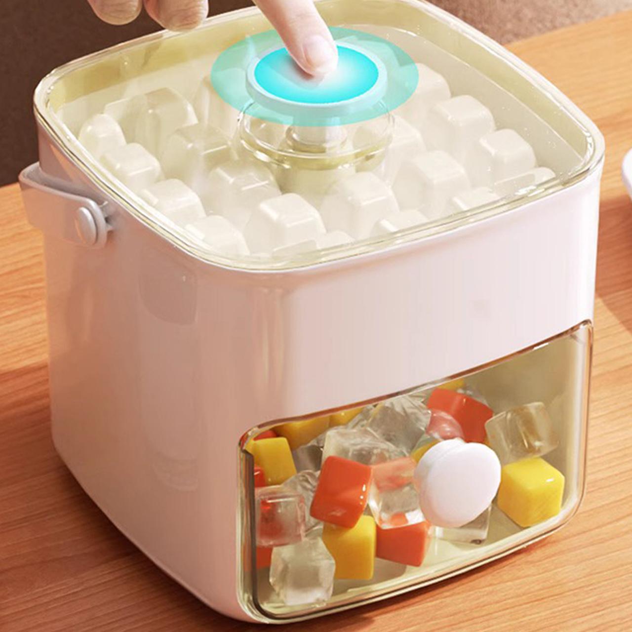 Ice Cube Maker, 48-grid Double Layer Ice Cube Mold with Large Capacity Storage, Household Ice Making Tool for Home Kitchen