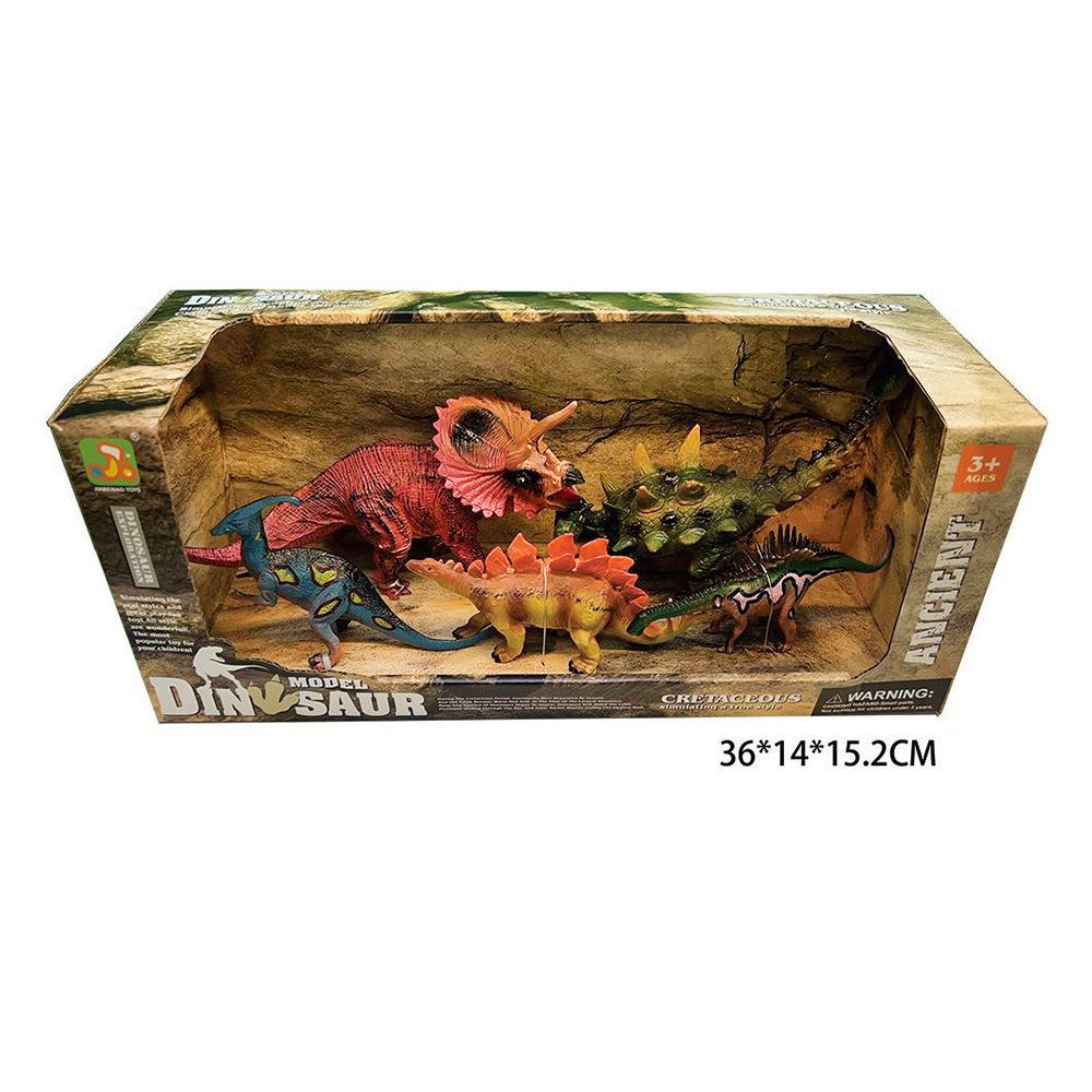 6PCS New Realistic Dinosaur Model Toy Set T-Rex Pterosaur Triceratops Mixed Styles Gift Box