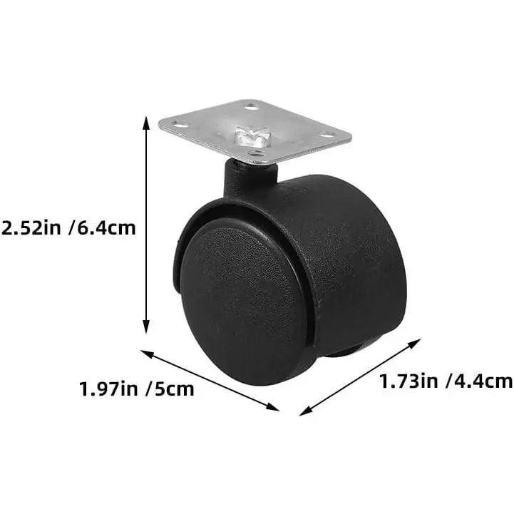 4Pcs Small Caster Wheels Plate Swivel Nylon Casters Replacement Heavy Duty Fit for Carts Furniture Baby Bed Kitchen Cabinet Table Shelf Home Office Accessories