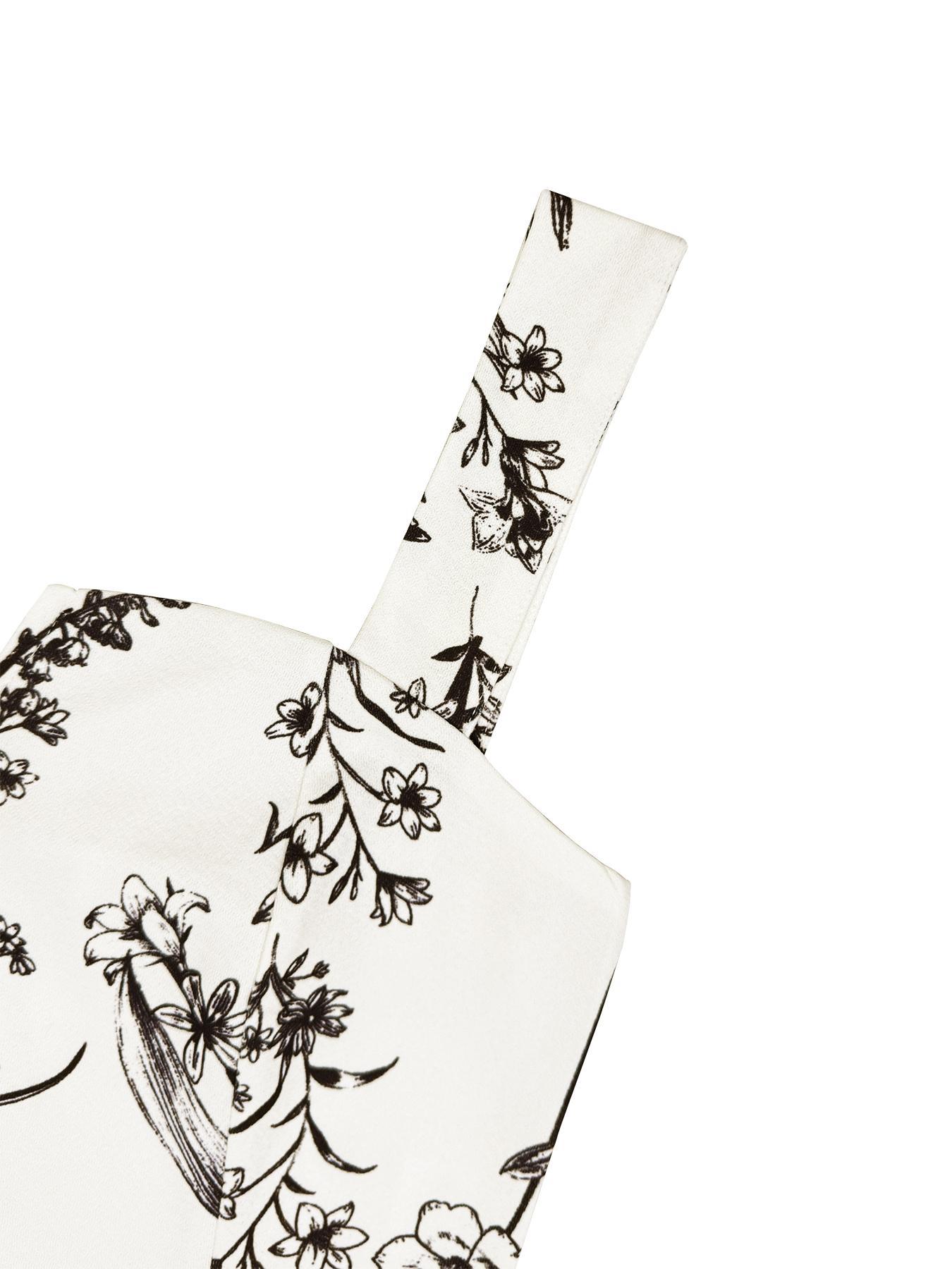 Women's Plants Print Tank Top & Wide Leg Pants Two-piece Set, Casual Sleeveless Top & Pants for Daily Wear, Ladies Summer Clothes