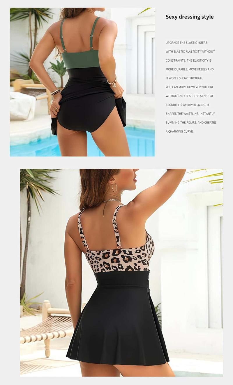 Womens One Piece Swim Dress Tummy Control Swimsuits Modest Bathing Suit Full Coverage Swim Skirt,Tankini Bathing Suit Stylish Beachwear