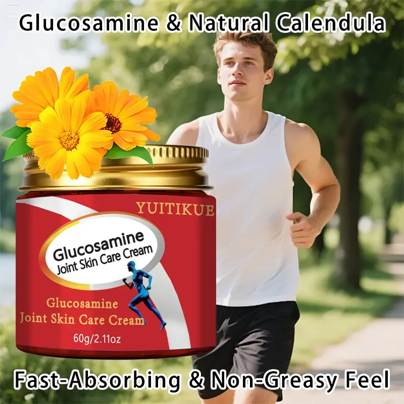 Yuitikue Glucosamine Joint Care Cream, Chamomile Aloe Joint Massage Balm, Fast Absorption, 60g, Pain Relief for Joints