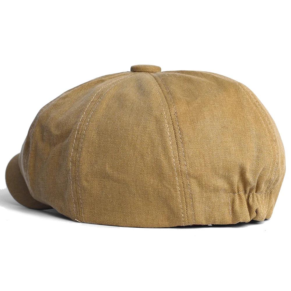 Unisex Four Seasons Cotton Newsboy Caps Men Women Octagonal Hat For Male Detective Hats Retro Flat Caps