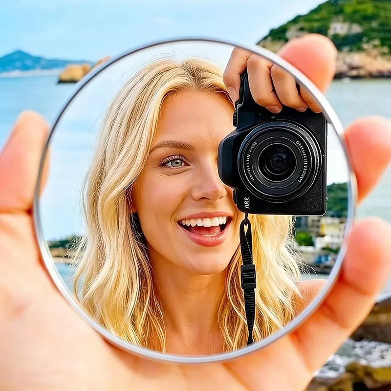 Multi-Functional Portable Round Handheld Mirror, Compact Makeup Mirror for Travel, High-Definition Wide-Angle Selfie Mirror, Essential Beauty Tool
