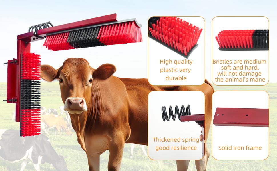 Livestock Scratch Brush With Spring Iron Holder,Animal Back Scratching ...