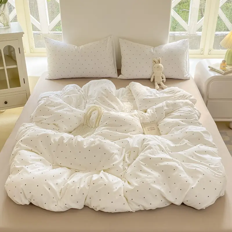 3-Piece Fashionable Bedding Set, French Style Print, Dual-Sided Design, Soft and Breathable, Lightweight Duvet Set, Suitable for All Seasons, Bedroom, Guest Room, Dormitory, Duvet Cover Sets