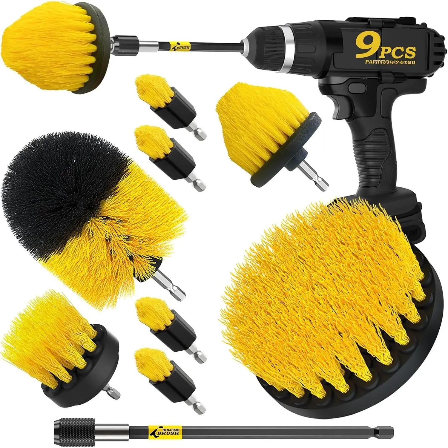 9Pack Drill Brush Attachments Set,Power  Kit for Clean