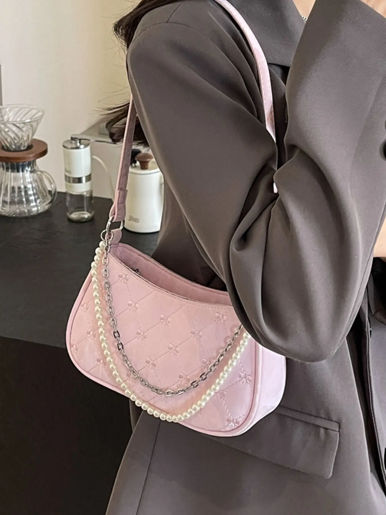 Large Capacity Fashion Crossbody Shoulder Bag, Casual Sweet Cute Handbag, PU Material, All Seasons, Ideal for Travel and Daily Use