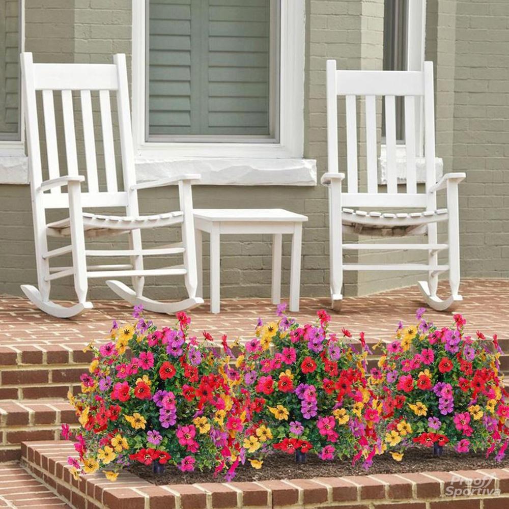 Artificial Flowers Faux Plants Outdoor Fake Flowers Spring Decor, Realistic Plastic Colorful Daisy UV Resistant for Porch Patio Home Yard Garden Window Box Pot Planters