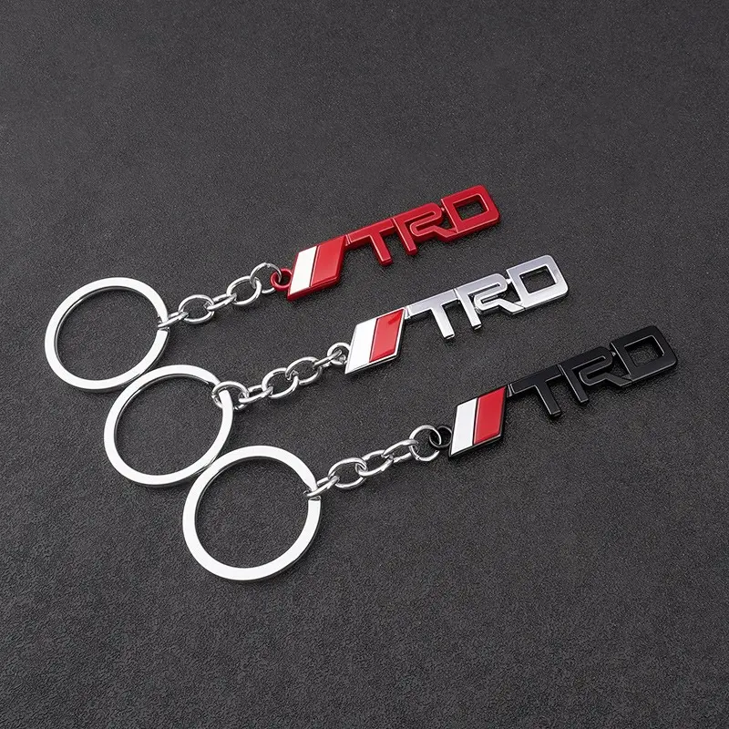 Metal Car Keychain Keyring Holder Auto Key Rings Pendant For Toyota TRD Corolla Yaris Aygo Prius CHR Camry Auris Avensis Land Cruiser Accessories Metal Keychains