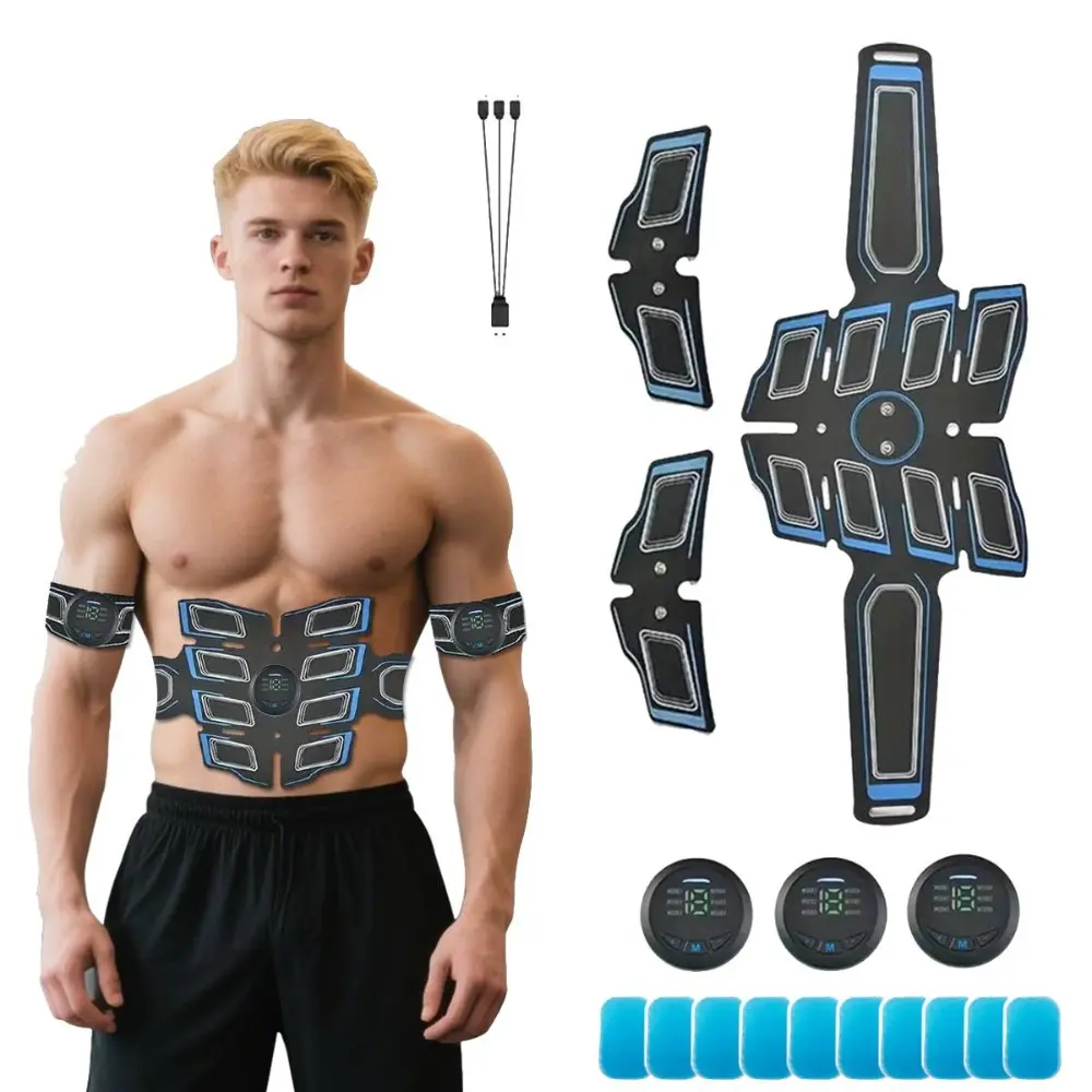 Rechargeable Abdominal Vibration Exerciser, Multi-speed Multi-mode Adjustable Abdominal/Arm/Leg Exerciser, Fitness Equipment for Home Gym, Stomach Body Sculpting Tool
