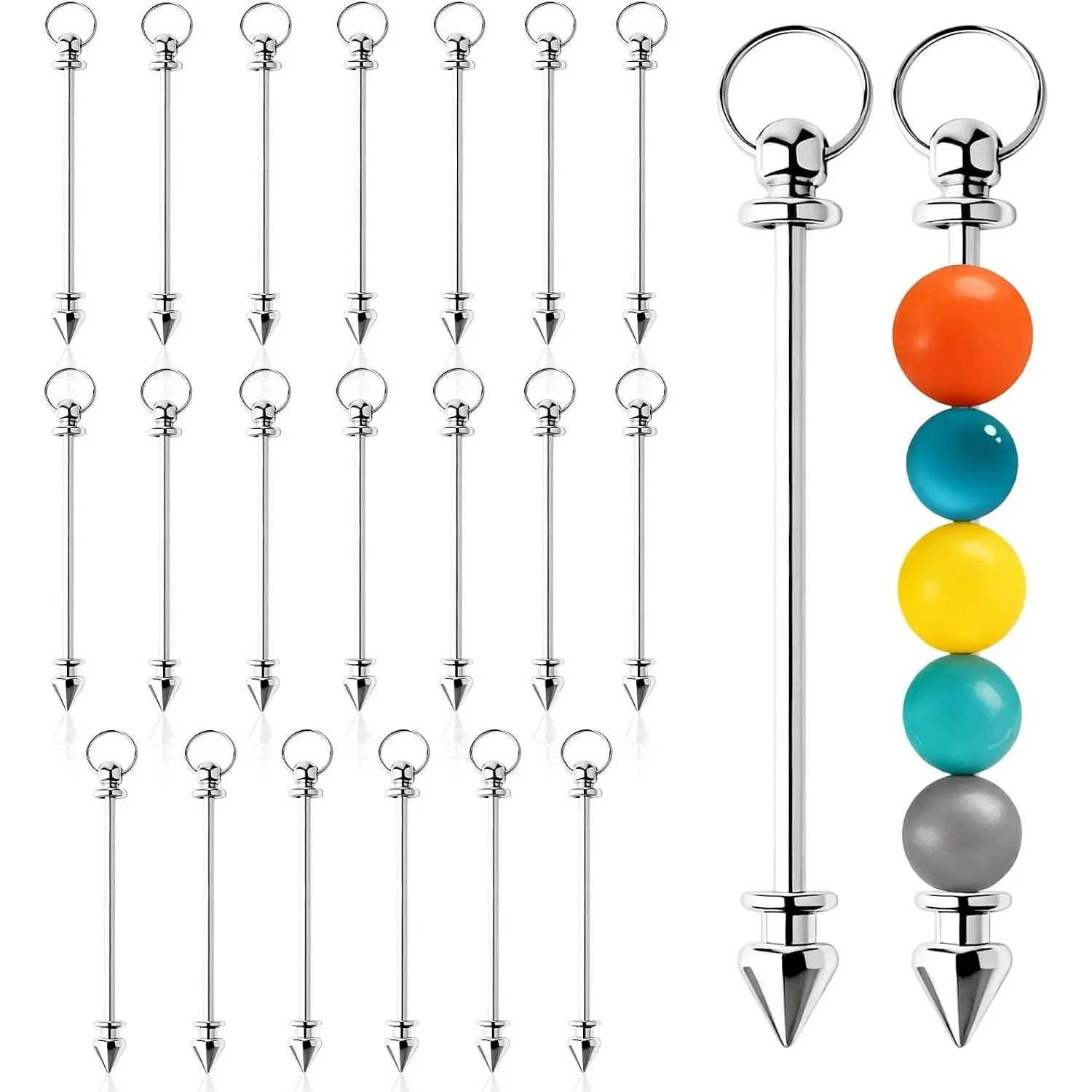 20 count Beadable  Bars - Blanks Creative Cute Keychains - Purse Keychains for Women Man - Making Supplies for DIY Crafts  Making Key Chain Bars Accessories