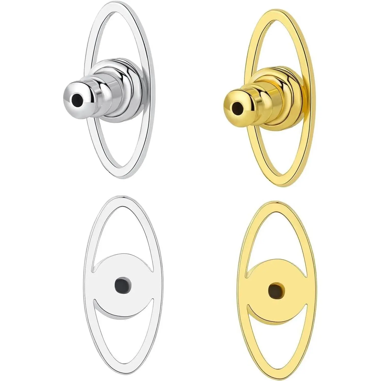 Earring Backs for Droopy Ears,  4 count Earring Lifter Backs for Heavy Earring Locking Earring Support Backs for Studs Large Secure Backings Replacements Lobe Lifter, Color