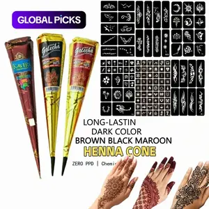3 Piece Henna Cones, Multiple Waterproof Reusable Henna Templates, DIY Temporary Tattoo Kit, Ideal for Body Art, Safe #GLOBAL PICKS