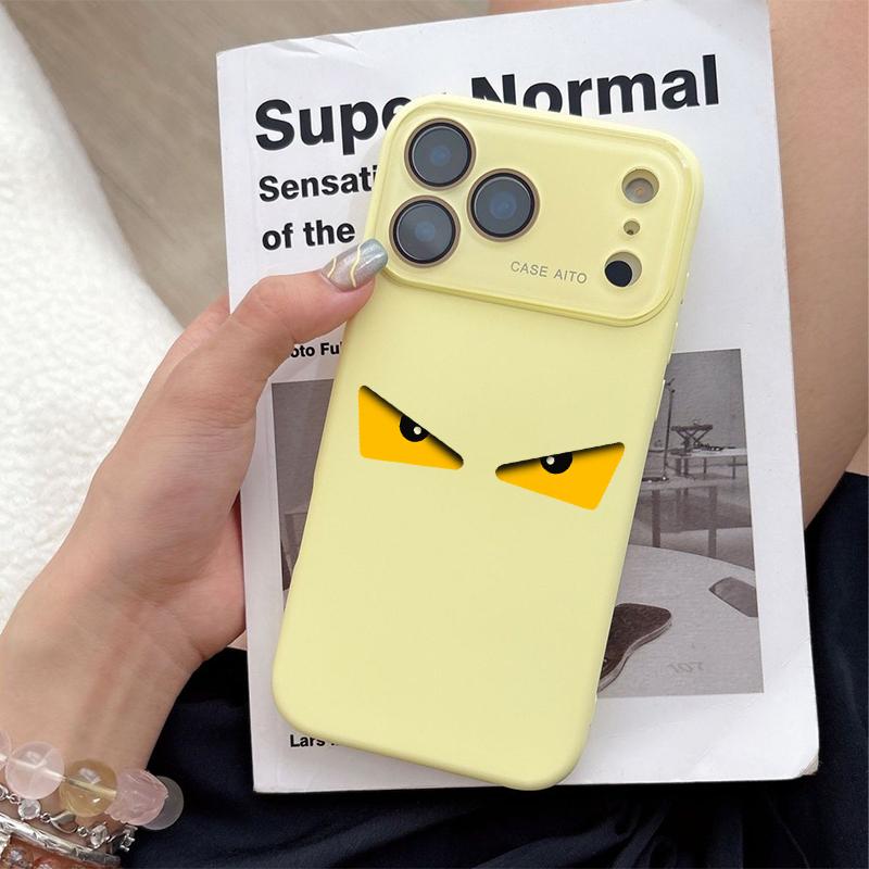 Devil's Eye Dopamine Ins Style Solid Color Phone Case with Ultra Skin friendly Touch, All Inclusive Lens Phone Case Suitable for Apple 17 16 15 14 13 12