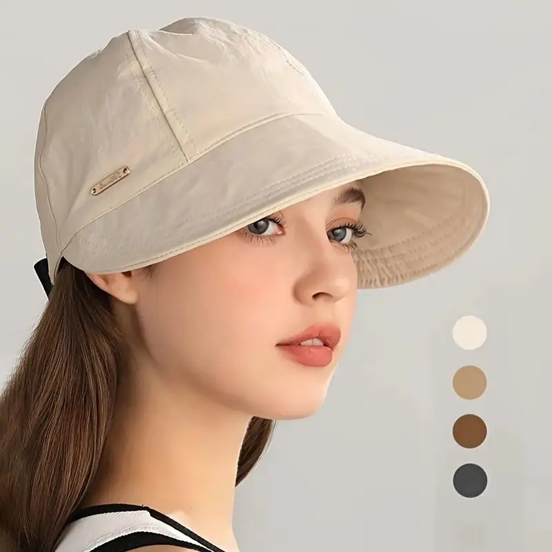 Women's Wide Brim Sun Visor Hat, UPF 50+ Open Top Ponytail Visor, Adjustable Athletic Accessory for Beach, Golf, and Travel (1, 2, or 4 Pack), Accessories For Women, Hats For Women