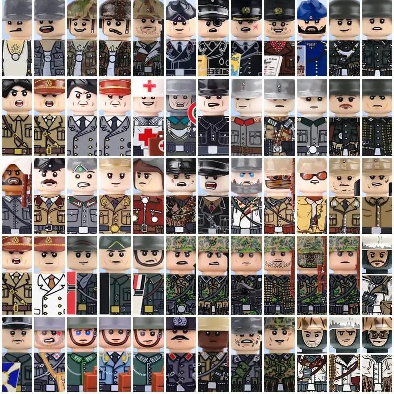 2026 new hot item 10PCS WW2 Military Warrior Figures Building Blocks German Officer Engineer Camouflage Soldier Air Force Accessories Bricks Toys