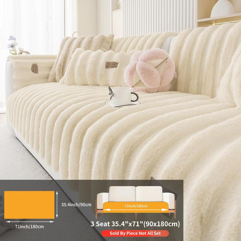 Solid-Color Faux Fur Sofa Cover, Sofa Slipcover, Non-slip & Soft-Comfortable Sofa Mat for Home, Living Room, Dormitory & Hotel #TOP PICKS