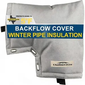 Insulated Pouch (5˚F) - 13" W x 12" H Backflow Preventer Cover for Outside Pressure Vacuum Breaker - Sprinkler Cover with Thick Layers Fabric - Grey