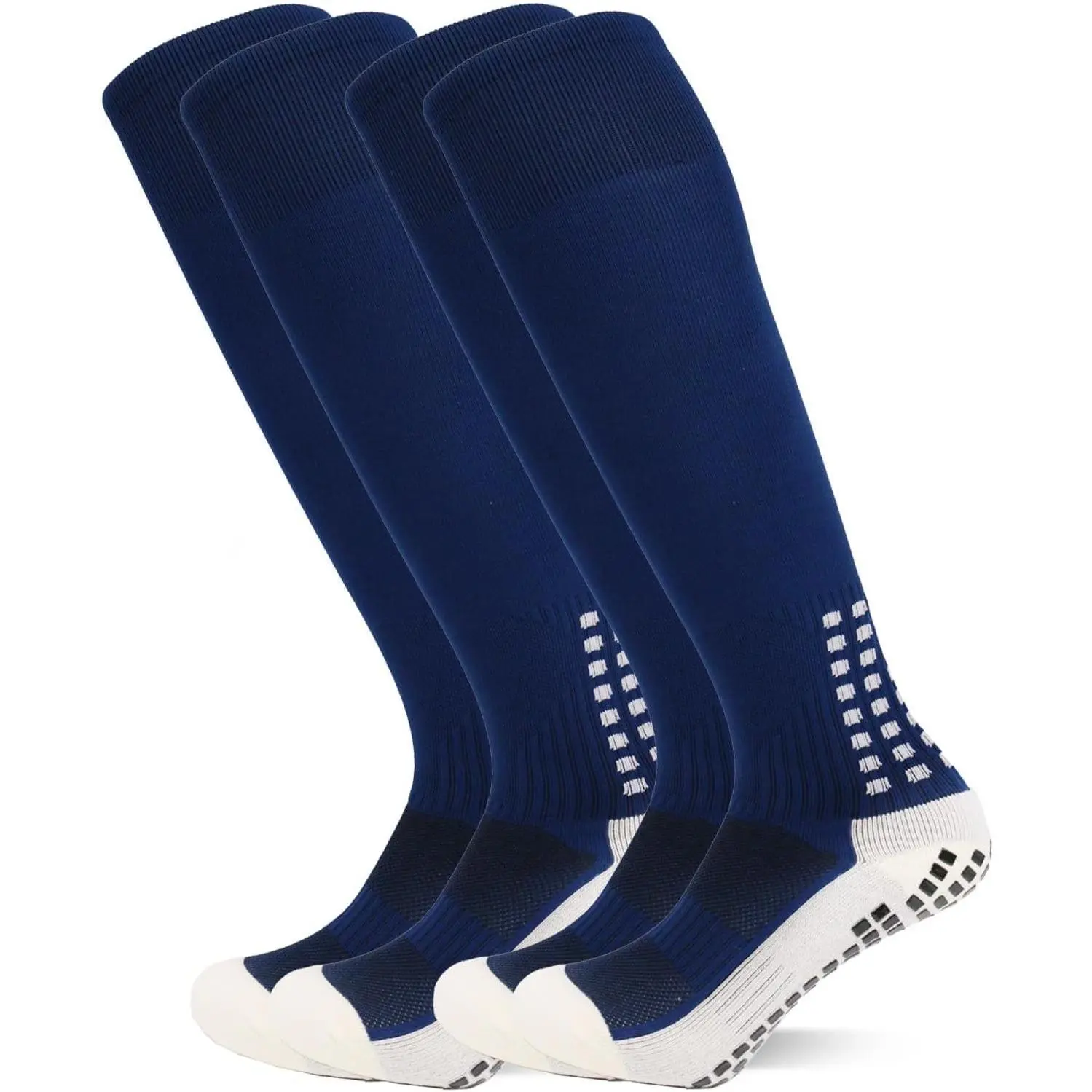 Mens Knee High Grip Soccer Socks Non Slip Long Socks for Football Basketball Sports