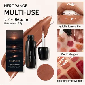 Herorange Mirror Lip Gloss, Hydrating Glass Lips Effect, Smooths Fine Lines, Daily Use, Perfect for Work and Dates