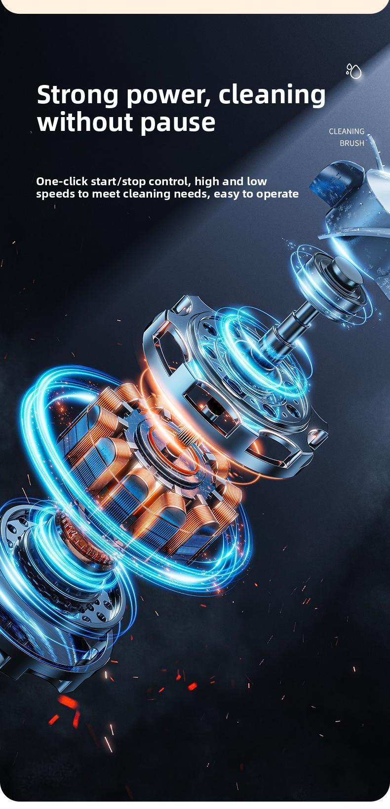 Multi - Function Kitchen Electric Cleaning Brush Wireless Automatic Scrubber for Dishes Pots and Pans Rechargeable Household Cleaning Tool