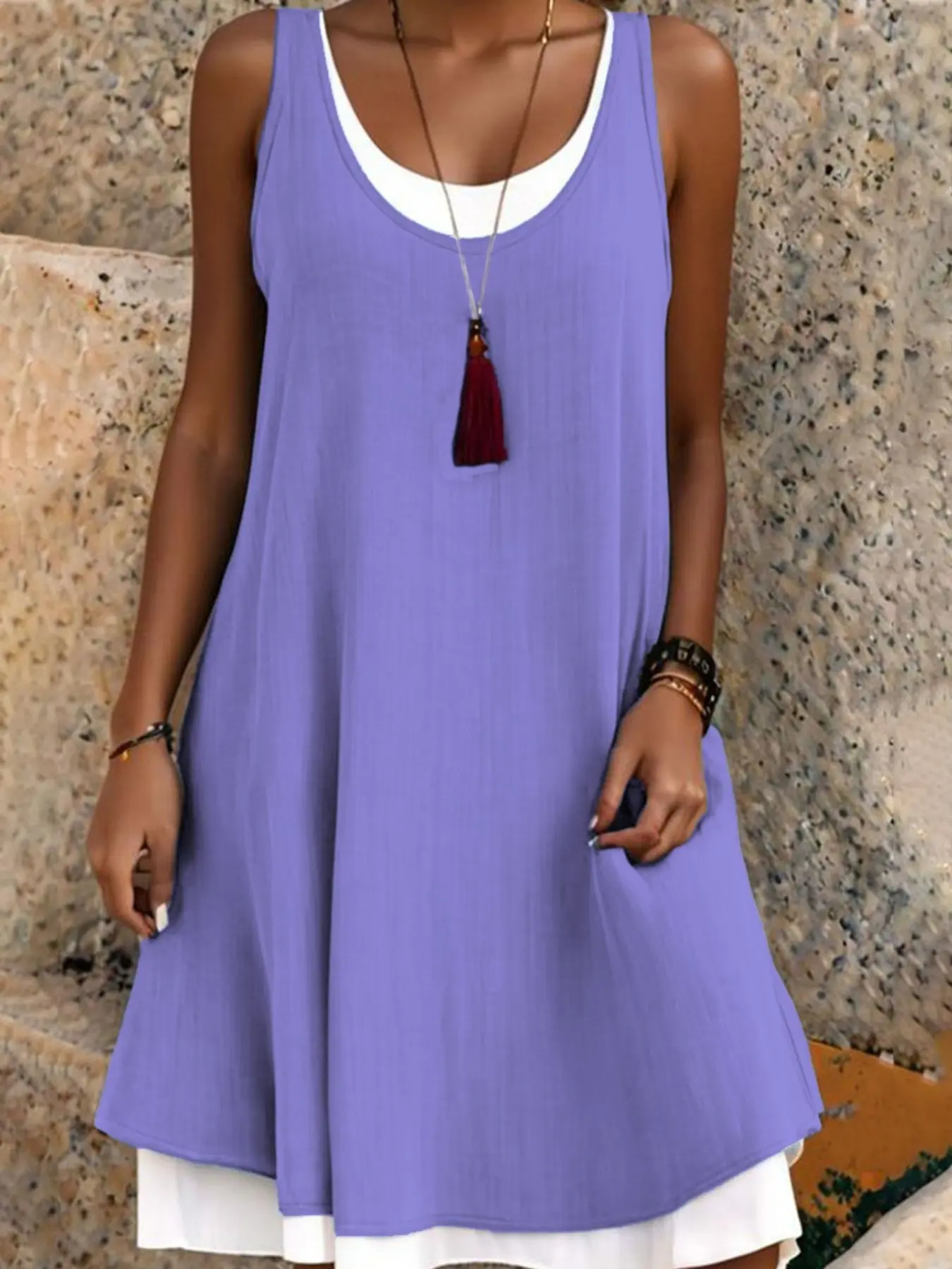 Casual Summer Dresses for Women, Lightweight Loose Fit Tank Dress, Breathable Vacation & Coastal Grandma, Comfortable and Stylish