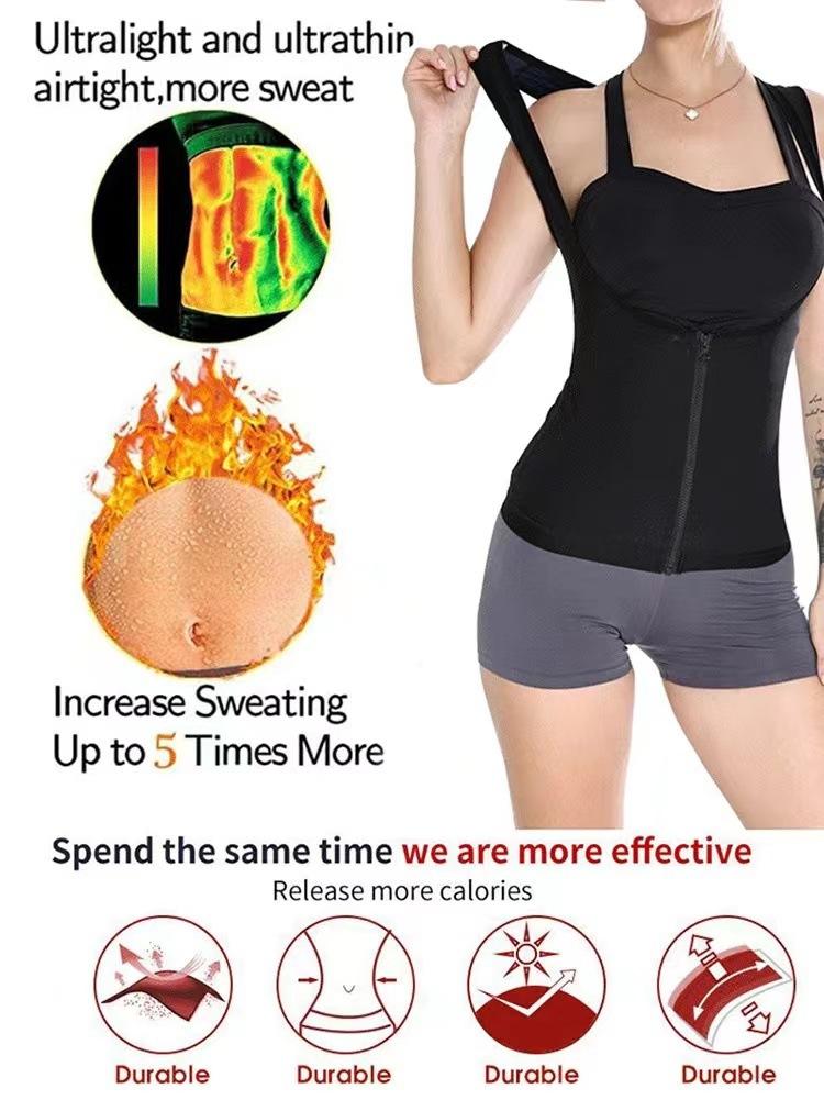 Sauna Suit for Women Waist Trainer Vest for Women Sweat Tank Top Shaper for Women with Zipper