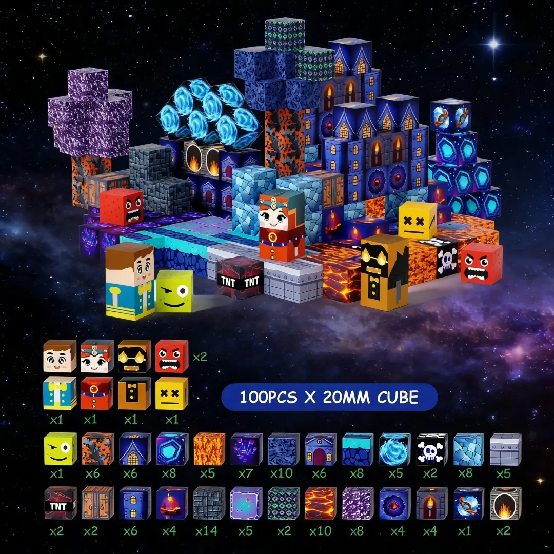 LED Light Magnetic Building Blocks Set, Light Up Magnetic Blocks, Multi-Size 100/150/200PCS STEM Toys, Montessori Creative Construction Tiles, Early Learning Gifts for Kids Ages 3+, Construction Stacking Blocks