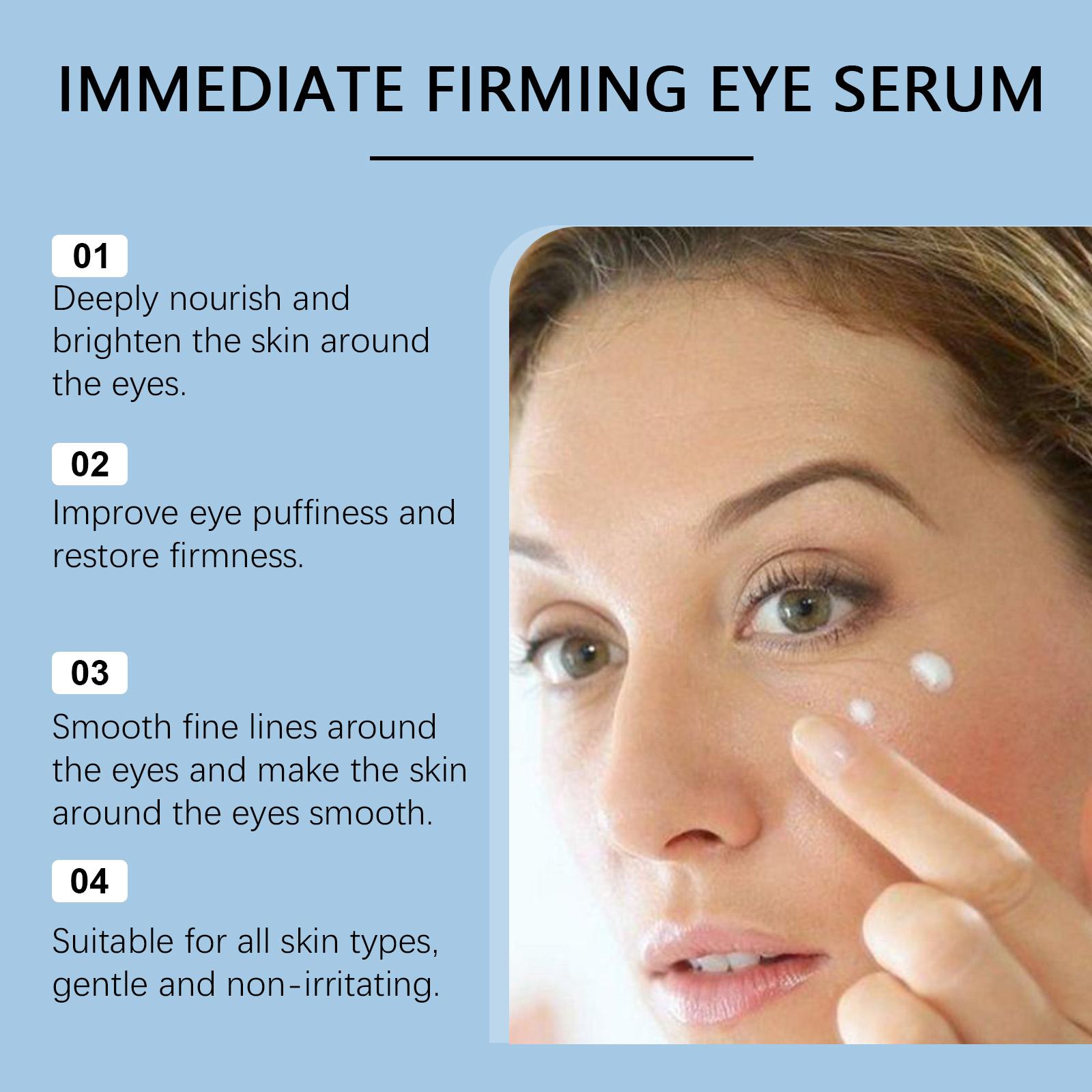 HOYGI Immediate Firming Eye Serum, Instant Eye Lift & Dark Circle Corrector with Acetyl Hexapeptide-8 + Collagen, Vitamin C Brightening, Panthenol + Vitamin E Deep Nourish, Lightweight Non-Greasy for All Skin, Daily Anti-Aging Care serum ginseng
