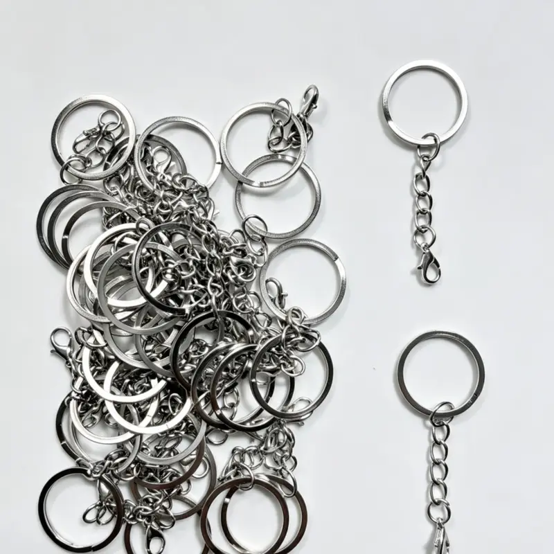 105/55pcs Keychains Bulk, DIY Handmade Accessories, Chain with Lobster Clasp, Bag Decorations, Keychain For Bags, Wholesale Materials for Making Keys, Keychain Set