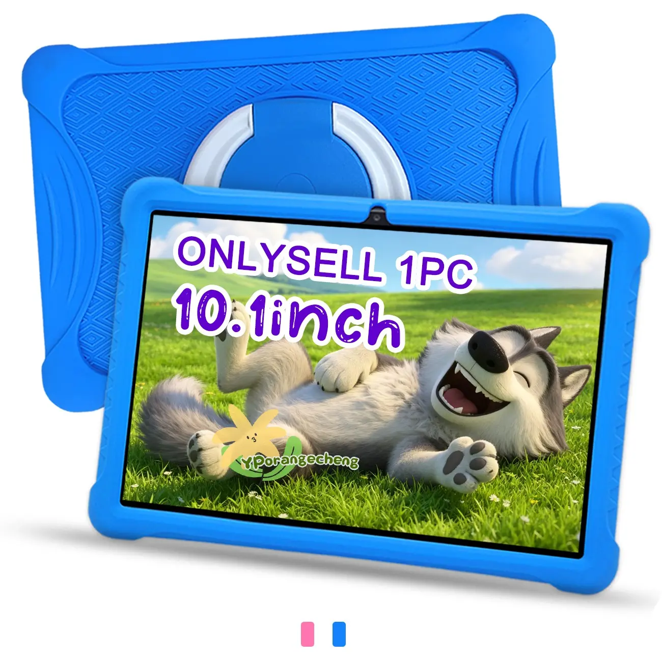 #SummerFinds 10.1 Inch Android Kids Learning Tablet, 64GB storage, smart parental control, 5G WiFi & Bluetooth, compatible with educational apps, stand silicone shockproof case, pink blue, perfect holiday gift, USB cable included, no power adapter