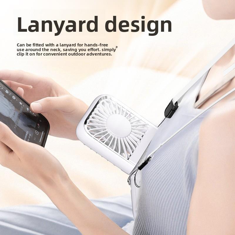 tylish and versatile personal fan with digital display, foldable design, and dual-use for neck hanging or handheld. Built with ice compress cooling technology, USB rechargeable, ultra-portable for outdoor, travel, office and daily use. Low noise, strong w
