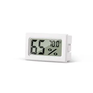 Mini Hygrometer Indoor Humidity Meter, Digital Humidity Gauge Indoor Thermometer (?) for , Office, Reptile, , Greenhouse, Lab, Terrarium, Cellar, Humidors A02 White