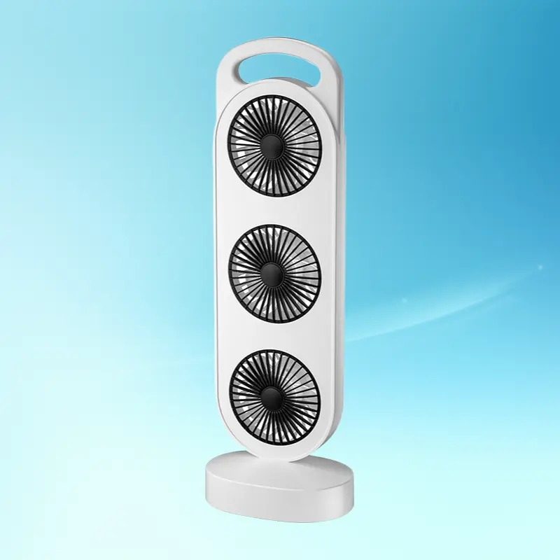 Three Fan Head USB Rechargeable Portable Cooling Fan Powerful Wind Design For Outdoor Dorm Handheld Desktop Daily Use