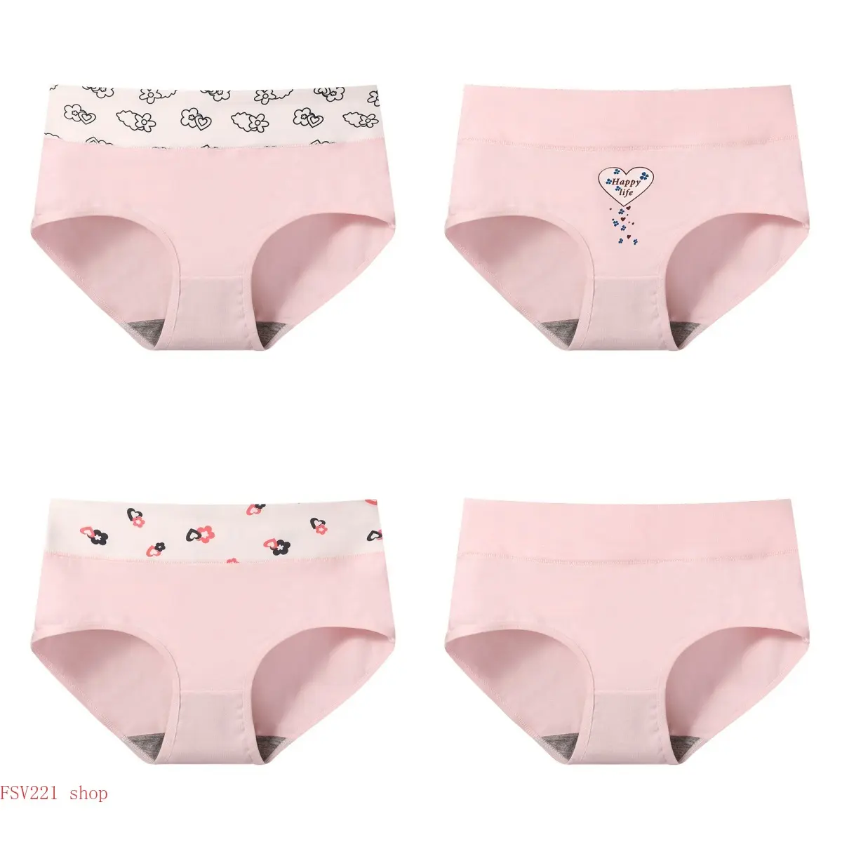 Cotton Panties for Teen Girls, 4-Pack Mid-Rise Briefs with Cute Animal & Ditsy Prints, Soft & Breathable for School, Loungewear & Everyday Wear, Brief, After-School Activities, Casual, Cute Prints, Machine Wash, Animal Motifs campingessentials