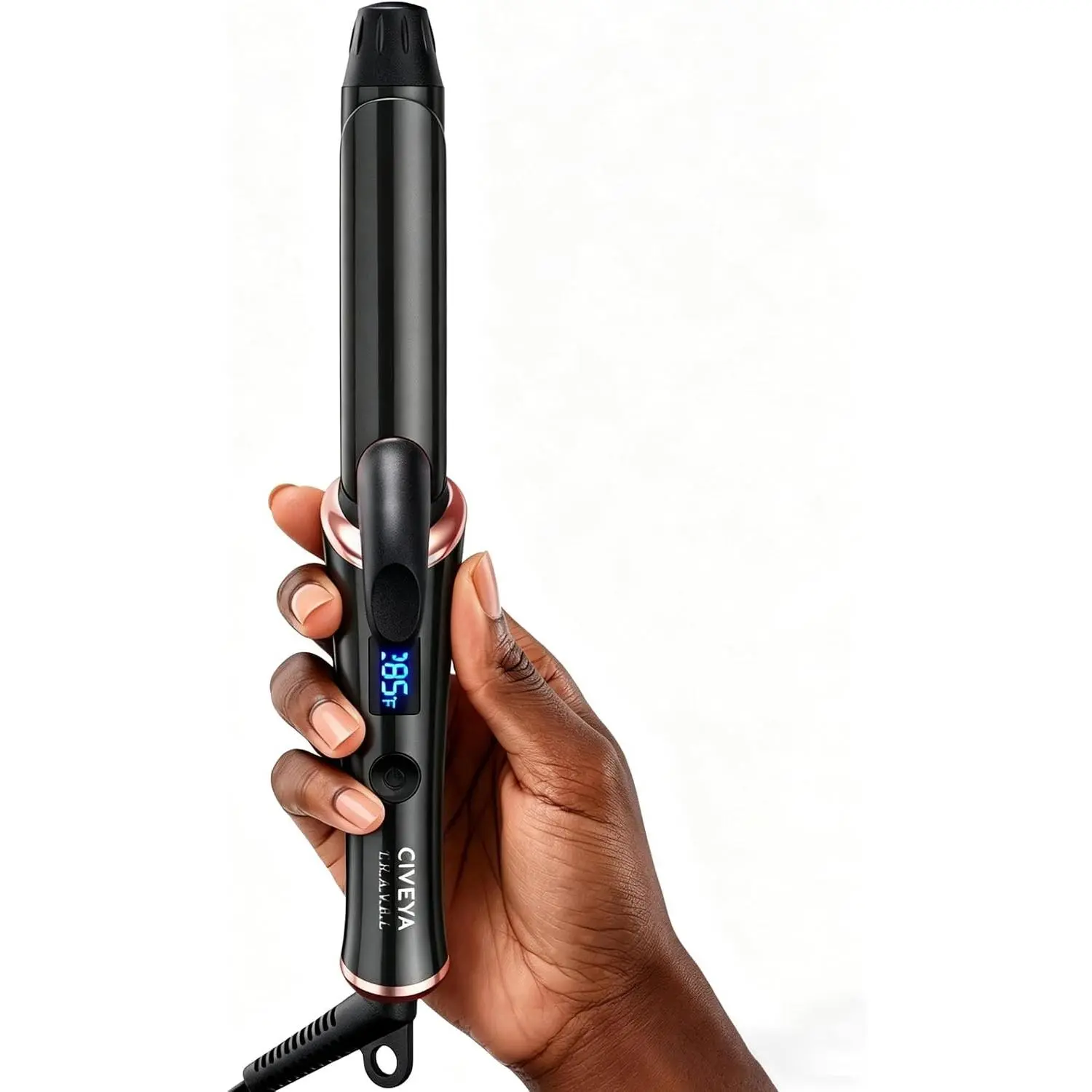1-Inch Mini Curling Wand for Short Hair, Travel-Ready Argan Ceramic Barrel with Dual Voltage, Fast Heating, 5 Temp Settings, Auto Off & Pouch, Mini Wand