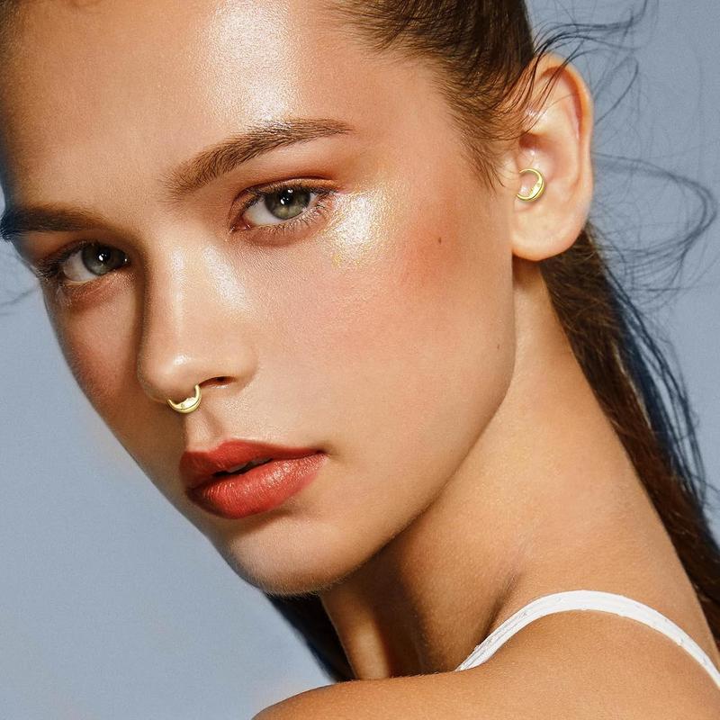 2 count Nose Rings Hoops for Women-G23 Solid Titanium and 316L Surgical Steel Segment Septum Nose Rings sets,Helix Piercing Jewelry16G 8mm 10mm Teardrop Moon Cartilage Clicker Hoop Earrings for Rook,Daith,Tragus, 2 count Nose Rings Hoops for Women-G23 Solid Titanium and 316L Surgical Steel Segment Septum Nose Rings sets,Helix Piercing Jewelry16G 8mm 10mm Teardrop Moon Cartilage Clicker Hoop Earrings for Rook,Daith,Tragus,