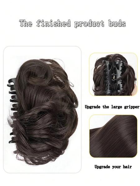 Women's Curly Hair Bun Clip-In Wig, Synthetic Extensions, Short Synthetic Hairpiece for Women & Girls, Perfect for Daily Use & Parties