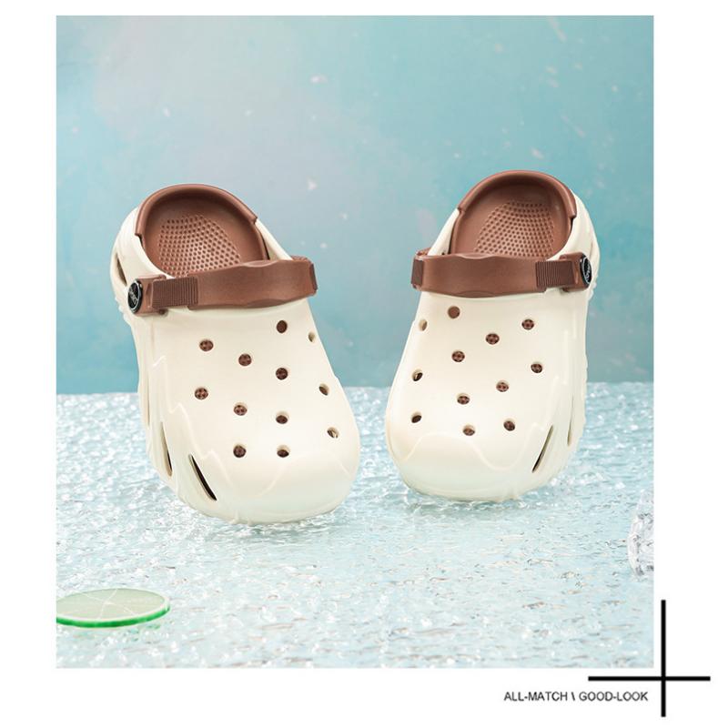 Boys' Hole Shoes Summer New Style Bag-toe Slippers For Children 6-15 Years Old Big Children's Sandals Wearing Outside And Stool-stripping kids  clogs