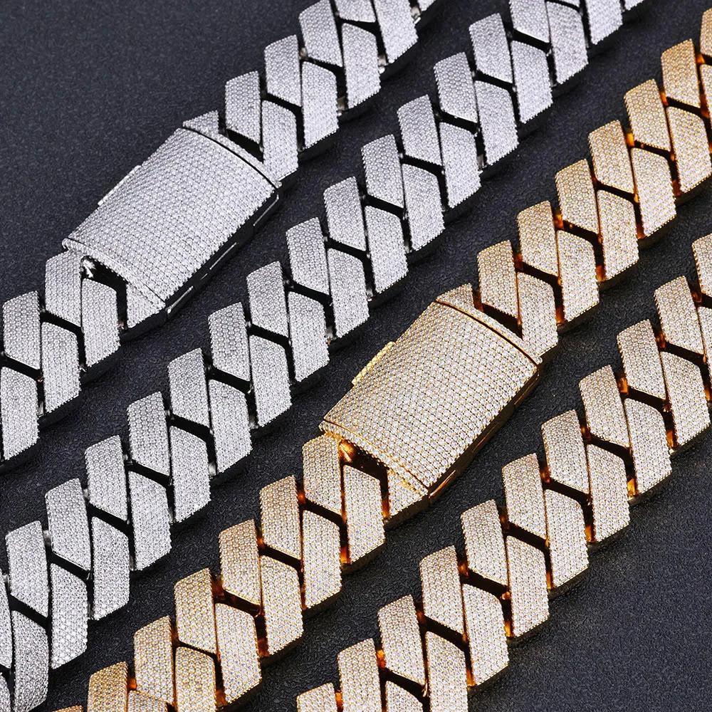 15mm Six rows Full Diamond Shap Cuban Chain Necklaces For Men Women Iced Out Chain Hip Hop Goth Jewelry Free Shipping