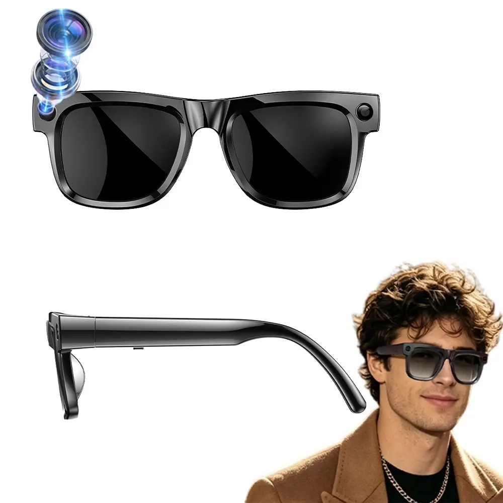 Bluetooth AI Smart Glasses with Video, Build-in Mic & Speakers,8MP Camera , 4GB Memory Build-in,Hands-free Video Recording,290Mah Battery, UV400 Lenses, AI Real Time Translation ,Bluetooth Calling ,HiFi Audio ,Music Control.