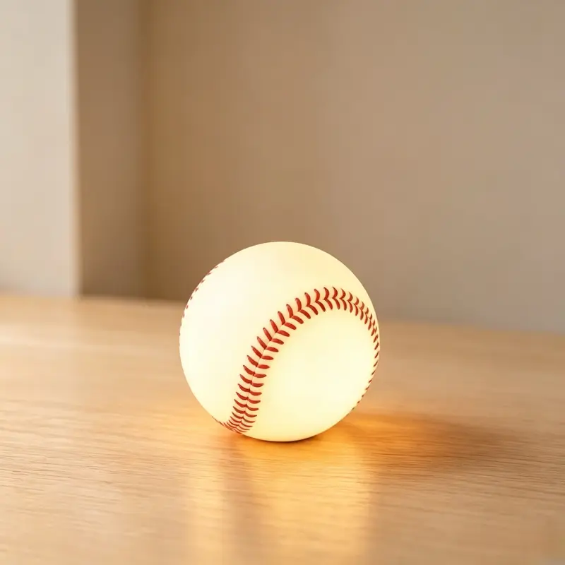 Kids' Baseball Touch Bedroom Light - USB Rechargeable Soft Silicone Warm Lamp, Tap-Switch 2 Brightness Levels, Portable Sport Decor, Eye-Friendly Ambient Lighting, Ideal Birthday Gift for Baseball Lovers