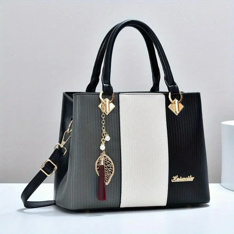 Women’s Color Block Mom Tote Bag Large Capacity Handbag Fashion Commuter Shoulder Crossbody Bag for Everyday Use, Crossbody Bags For Women, Women's Tote Bags