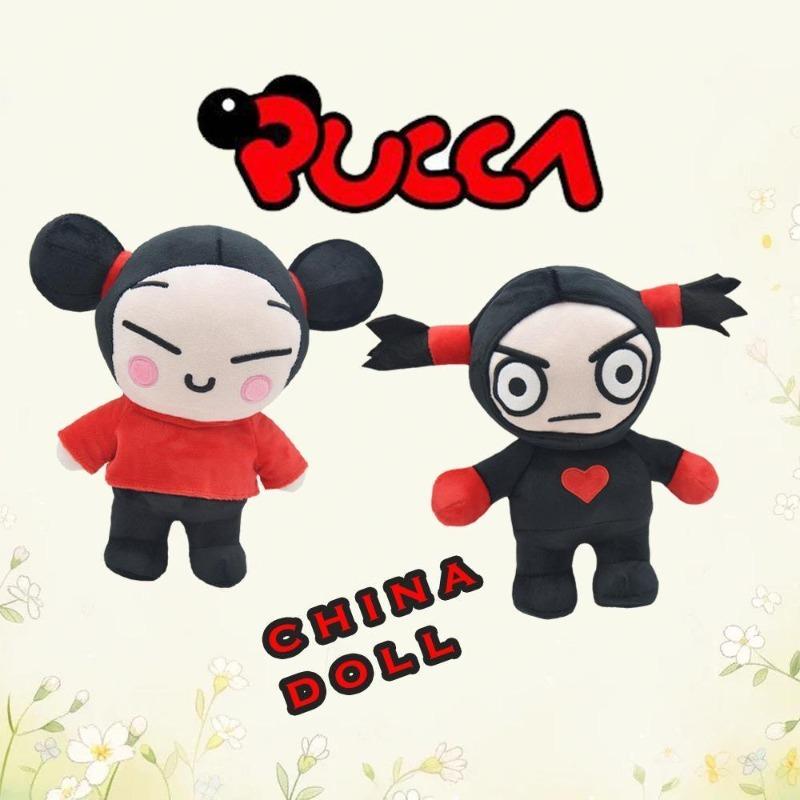 Pucca & Garu Couple Plush Set Viral Cartoon Character Soft Stuffed Dolls Unique Gift for Fans & Couples